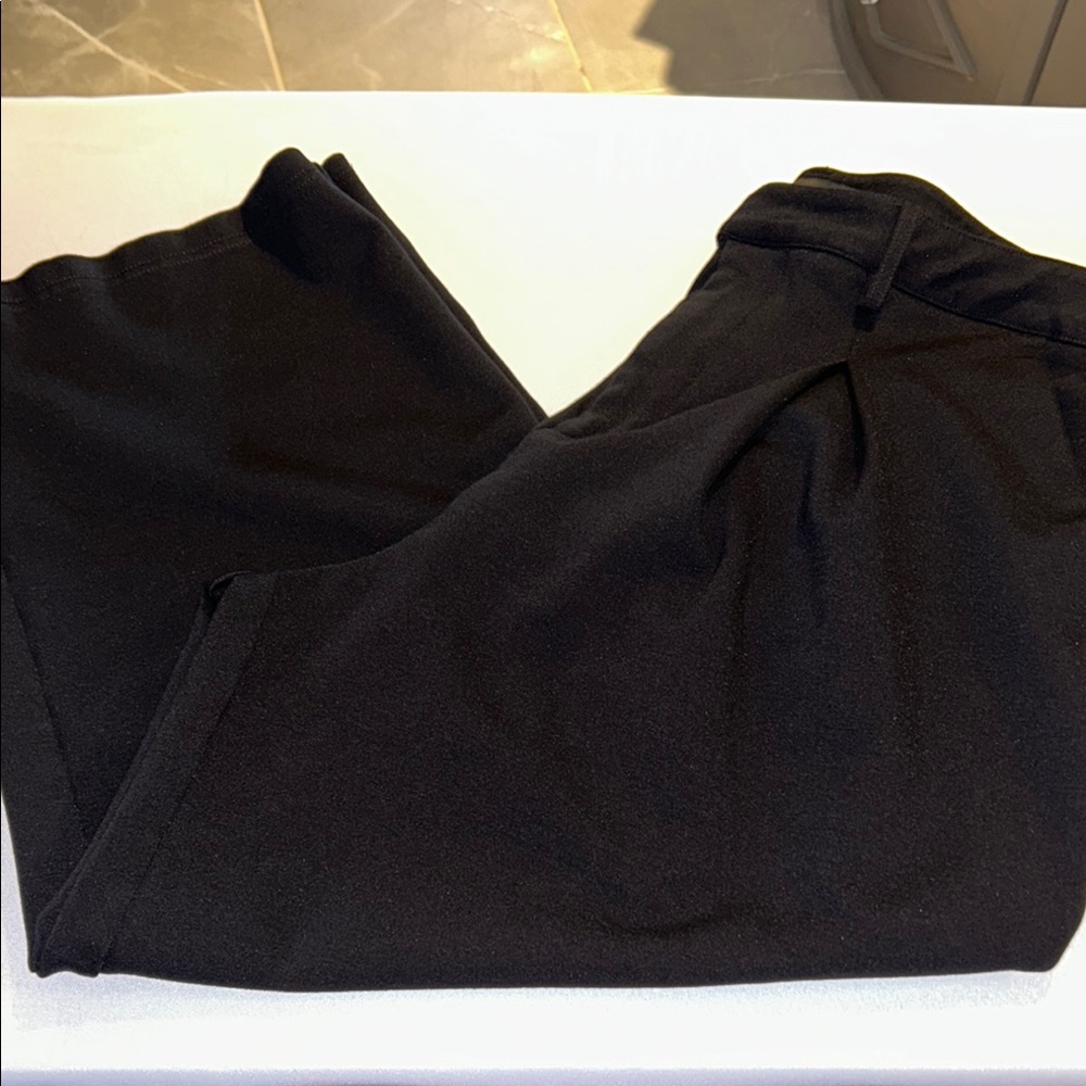 Universal Standard Classic Black Pleated Crop Pants sz Small EUC